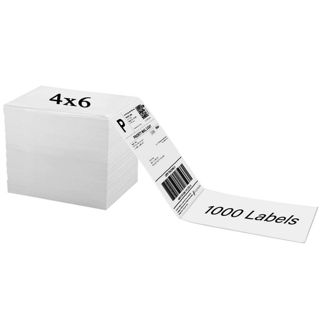 Oaustect Étiquette d'Expédition 4X6 1000 Étiquettes à Pli en Éventail pour Imprimante Thermique Directe Rollo Zebra avec Perforations