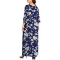 thumbnail image 3 of WUJINXIA Women's Plus Size Dresses 1X to 5X Crewneck Ruffle 3/4 Sleeve Casual Maxi Dress, 3 of 4