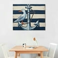 thumbnail image 2 of Nawypu Nautical Bathroom Wall Decor Art : 12x12inx4 Panels Framed Nautical Wall Art Print Navy Blue Lighthouse Steering Wheel Anchor Telescope Canvas Painting for Nursery Boy Bedroom Home Decorations, 2 of 4