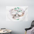 thumbnail image 1 of Feather Tapestry, Human Skull Figure with Watercolor Feathers Hand Drawn Native Abstract Artistic, Wall Hanging for Bedroom Living Room Dorm Decor, 60W X 40L Inches, Multicolor, by Ambesonne, 1 of 2