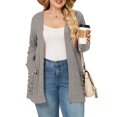 thumbnail image 2 of NISVIYA Women Plus Size Casual Sweaters Dressy Fall Winter Outerwear Coat Sweater Jacket Brown, 2 of 7