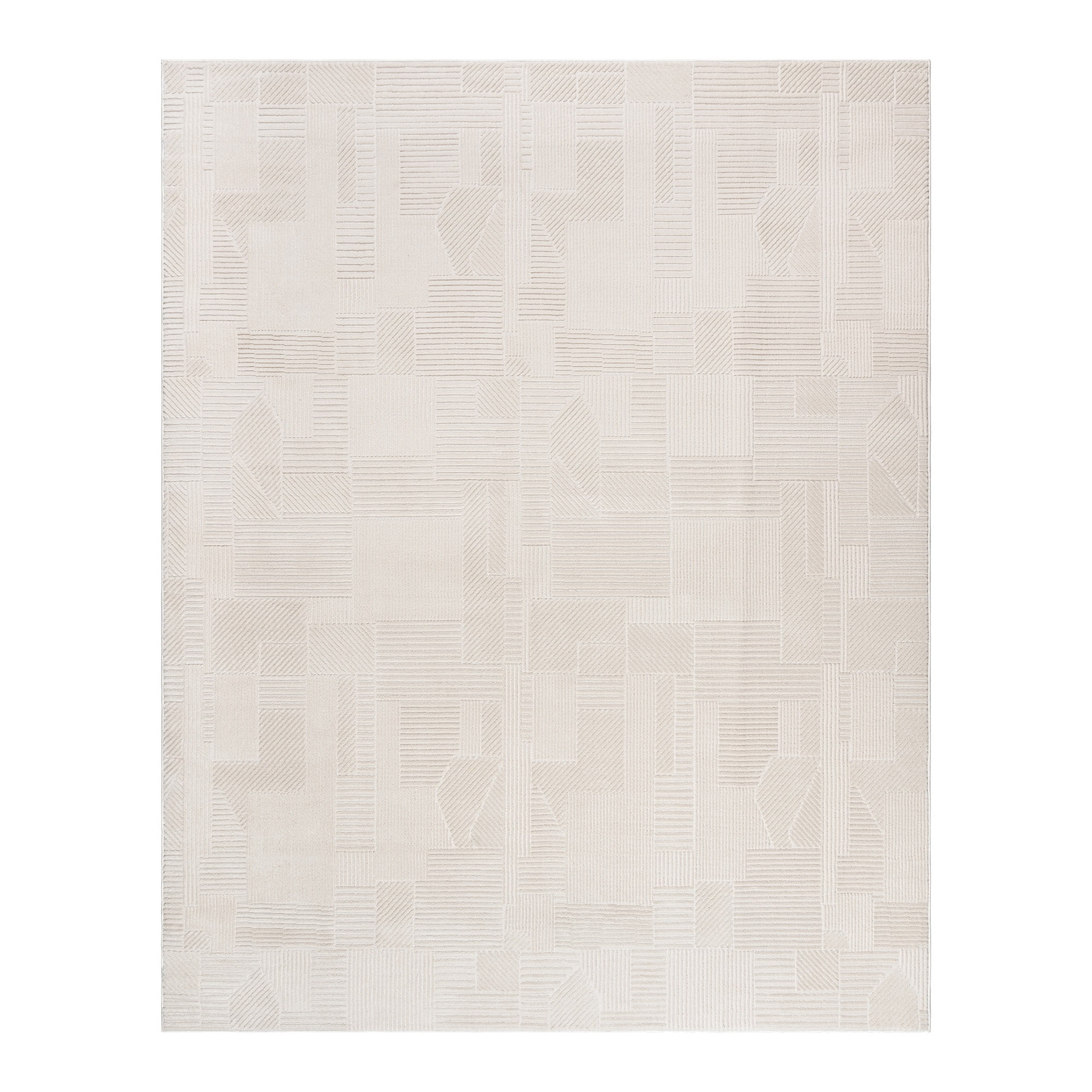 Arlo Dearra Modern Geometric Cream Area Rug, 6x9