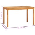 thumbnail image 4 of vidaXL Garden Dining Table 120x70x77 cm Solid Teak Wood, 4 of 5