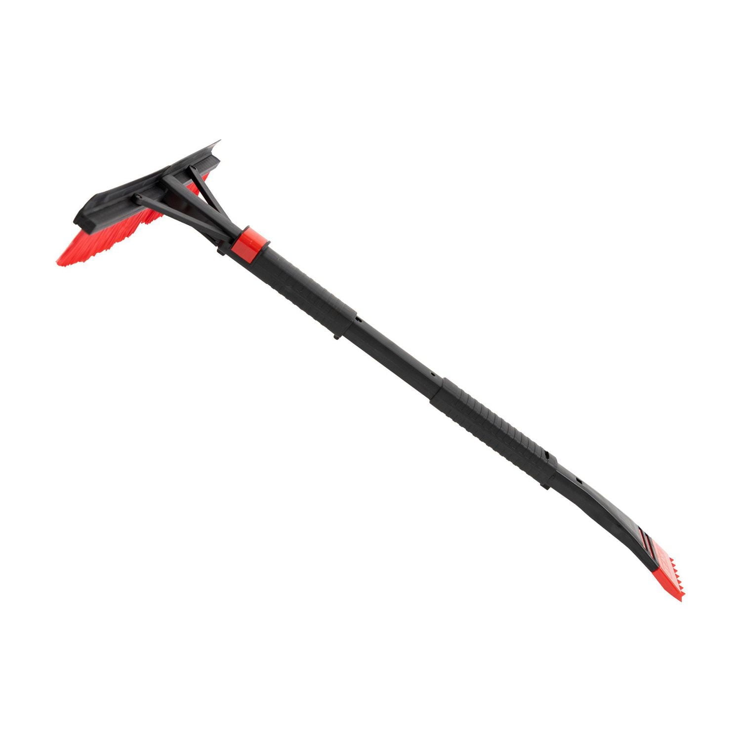 Brosse à neige pliante Oskar 22 po avec grattoir à glace et raclette, rouge & noir