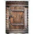 thumbnail image 4 of Vintage Stall Shower Curtain, Rustic Wooden Door of Old Barn in Farmhouse Countryside Village Aged Rural Life Image, Fabric Bathroom Decor Set with Hooks, 54" W x 78" L, Brown Grey, 4 of 8