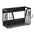 thumbnail image 1 of Estante lateral plegable multiusos para refrigerador, cesta organizadora móvil magnética Negro, 1 of 9