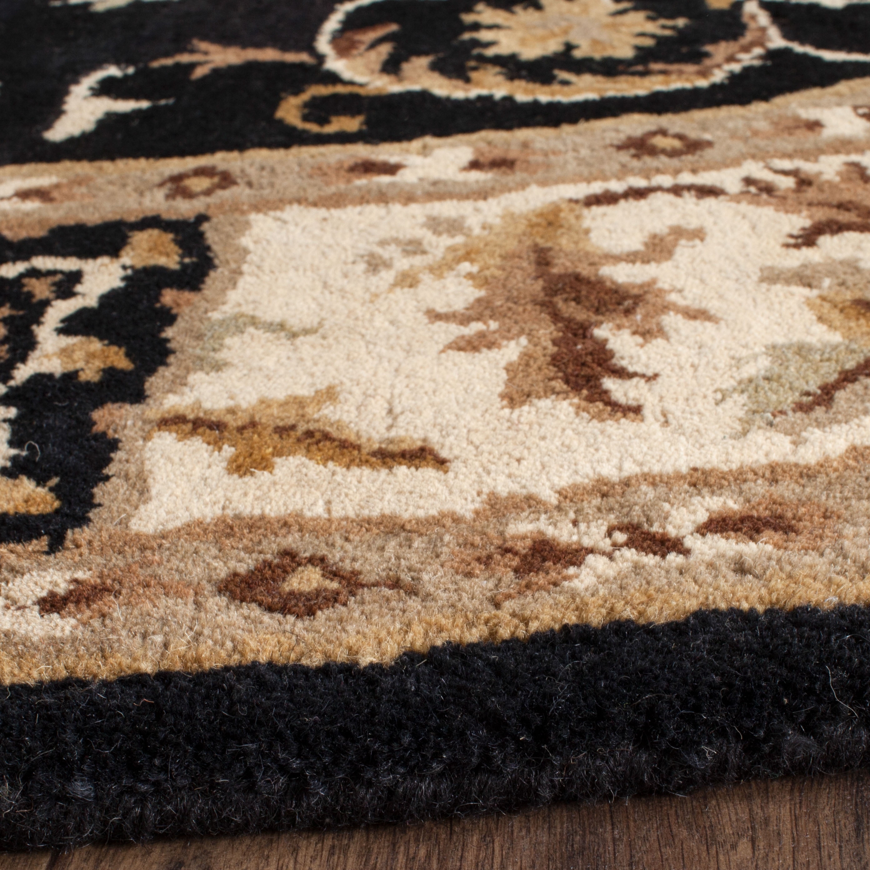 Safavieh Empire Naira Oriental Wool Area Rug, Black/Ivory, 8' x 8' Round
