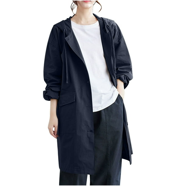 Chaqueta y abrigo informal de manga larga con capucha para mujer, cárdigan de lana con cremallera y solapa de color liso, chaqueta de manga larga, abrigo para mujer