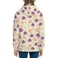 thumbnail image 4 of Hoodies for Teen Girls Boys - Purple Pink Carnations Flowers Warm Boys' Fashion Zip Up Hoodies & Sweatshirts, Boys Girls Kids Clothes Size 7-8 Youth Pullover with Kangaroo Pocket, 4 of 5