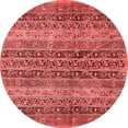thumbnail image 1 of Ahgly Company Indoor Round Abstract Red Modern Area Rugs, 4' Round, 1 of 4