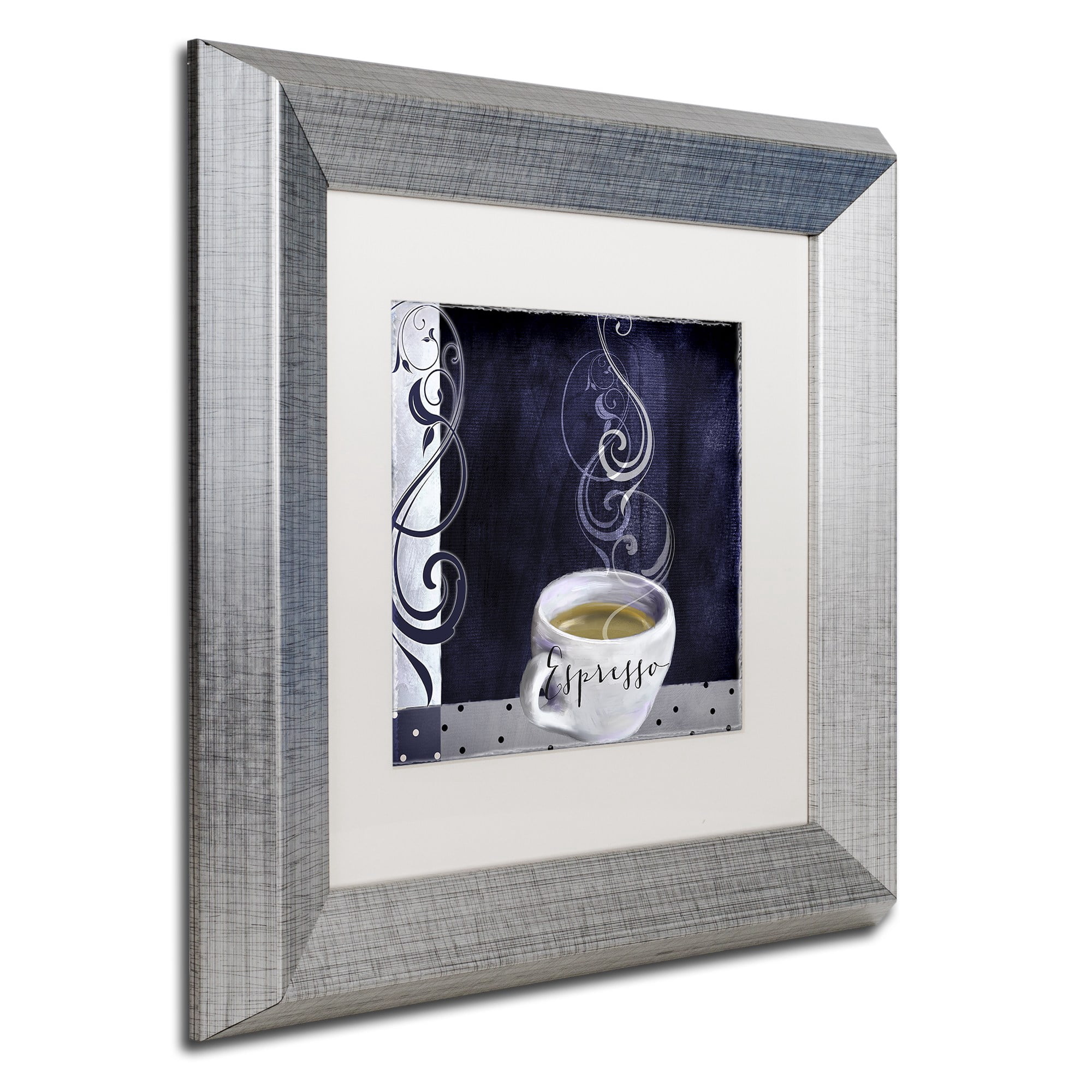 Trademark Fine Art "Cafe Blue IV" Canvas Art by Color Bakery White Matte, Silver Frame