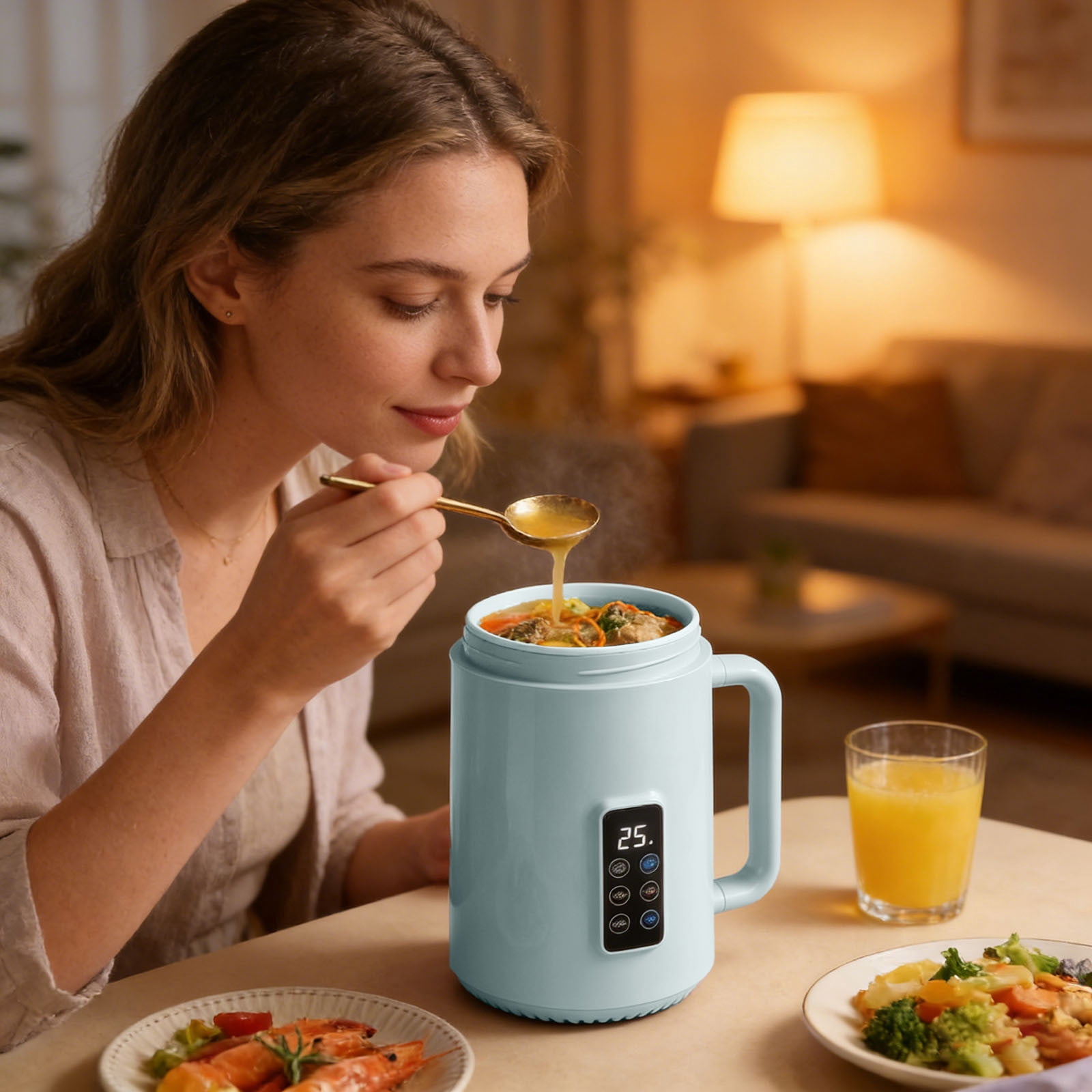 Electric Stew Pot : 1.0L Ramen Cooker, Multifunctional Stainless Steel Electric Pot, Portable, Multifunction Cooker Adjustment for Dorm, Office, Travel