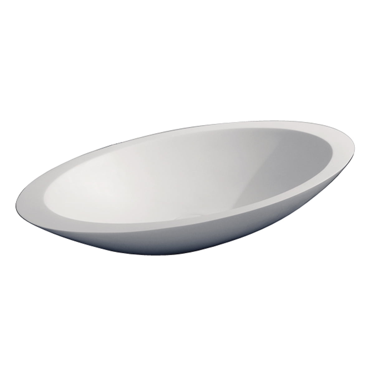 7-513WH Lila Oval Resin Vessel White Matte