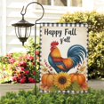 thumbnail image 3 of Happy Fall Y'all Rooster Pumpkins Sunflowers Fall Garden Flags 12.5"x18" Double Side,Small Yard Flags for Outside,Outdoor Fall Decor,Autumn Funny Garden Flag Yard Decoration, 3 of 4