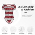 thumbnail image 4 of Balery America Flag Glitter Body de cuello redondo de manga corta para mujer Tops de manga corta Tops básicos-Small, 4 of 7