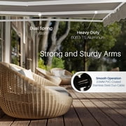 ALEKO 12x10 ft Ivory Motorized Retractable Patio Awning