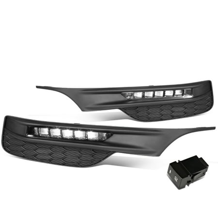 For 2016 to 2017 Honda Accord Front Bumper LED Fog Light / Lamp+Bezel+Switch Clear Lens