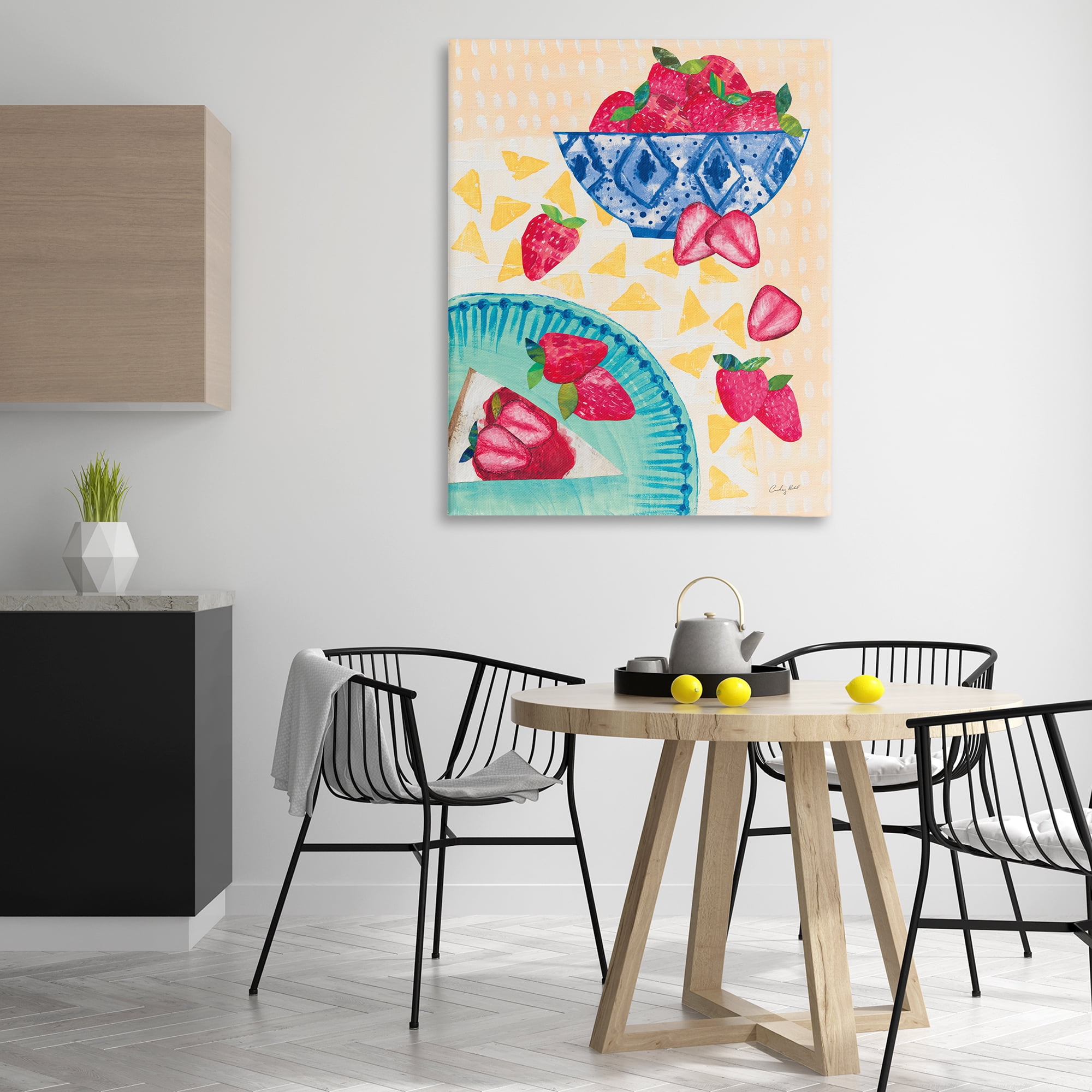 Stupell Industries Strawberry Dessert Tablescape Food & Beverage Painting Wrapped Canvas Art Print Wall Art, 36 x 48