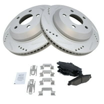 TRQ Rear Performance Brake Pad & Rotor Kit Brake Pads Brake Rotors Set Ceramic Premium G-Coated Fits Select 1998-2002 Chevrolet Camaro Pontiac Firebird