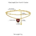 thumbnail image 6 of FindChic Anklets for Women Waterproof, Bling Heart Garnet Birthstone Ankle Bracelets Gold Plated Stainless Steel Layered Beaded Foot Chain Summer Jewelry for Birthday Mothers Day with Gift Box, 6 of 10