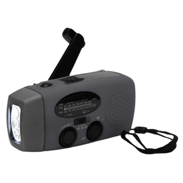Radio Hand Cank Solar Con Linterna LED AM/FM Weather (2000mAh)