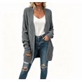 thumbnail image 4 of Women's Casual Long Sleeve Cardigan, Cable Knit Open Front Sweater with Pockets, Cozy Outerwear for Daily Wear & Fall Winter Outfits, 4 of 7