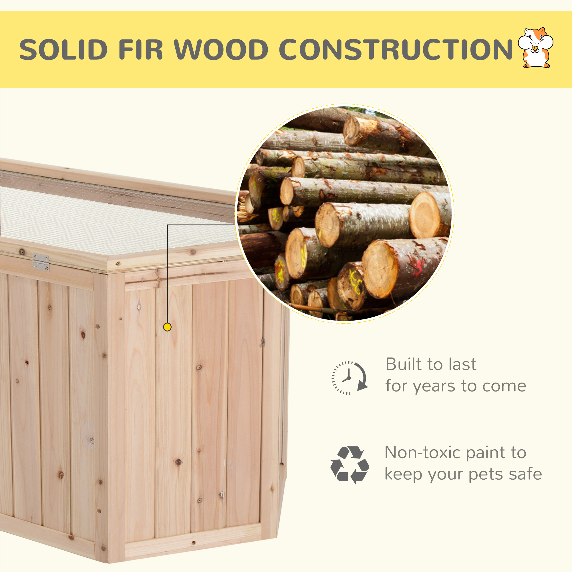 Pawhut 3-Tier Wooden Hamster Cage Hutch with Seesaw photo 8
