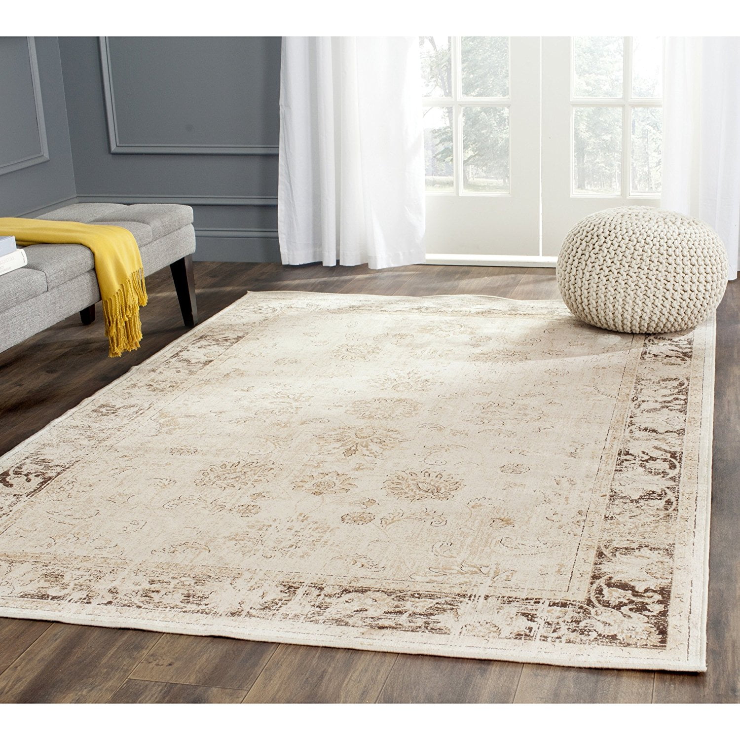 Safavieh Courtyard Collection Cy6918-244 Green and Beige Square Area Rug 7 Feet for sale online 