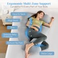 thumbnail image 4 of U Shaped Pregnancy Pillow, Full Body Maternity Pillow with Removable Silky Cover, Support for Back,Leg,Belly for Pregnant Women, Side Sleeper, Pain Relief, Ergonomic Soft Cushion, 51 Inch, 4 of 7