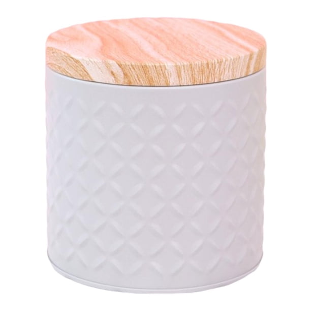 Caja de almacenamiento de dulces Sunnimix caja de hierro vacía hojata con tapas redon gris
