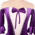 thumbnail image 5 of LIUHUO Custom Figure Skating Dress Girls Women Purple Velvet Material Diamond Bow Decoration Princess style Design, 5 of 10