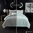thumbnail image 5 of King/CALI King 3-Piece Lightweight Reversible Comforter Set, 1800 Thread Count, All Season Down Alternative, Duvet Insert, 1 Reversible Comforter & 2 Reversible Shams Aqua/Light Gray King/Cali King, 5 of 5