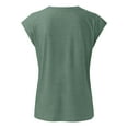 thumbnail image 5 of Womens Blouses Women Cap Sleeve Summer Casual V Neck Solid Color Casual Loose Fit Blouse Gn1 Lightweight Dressy Blouse Shirts L, 5 of 5