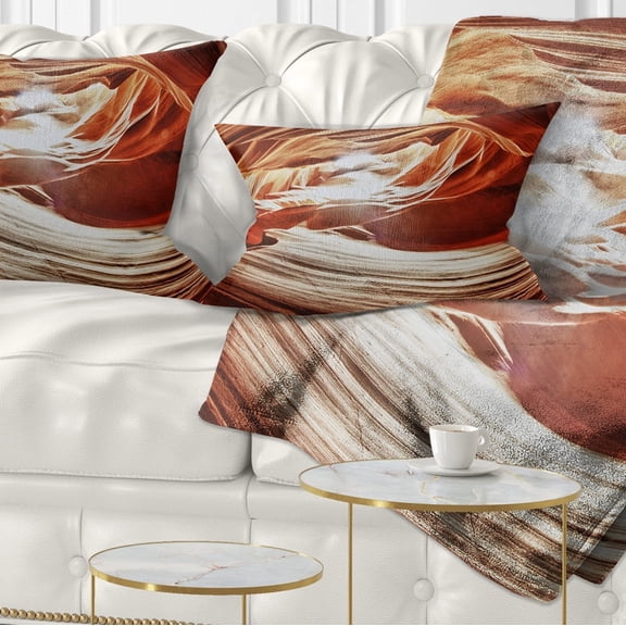 Designart Antelope Canyon Arch - Landscape Photo Throw Pillow - 12x20