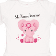 thumbnail image 4 of Inktastic Aditi My Nanny loves me Pink Elephant beautiful Girls Long Sleeve Baby Bodysuit, 4 of 5