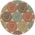 thumbnail image 2 of 2'x4' Beige and Blue Medallion Indoor Outdoor Scatter Rug - 6.798 3'6" N/A 2' x 3', 2 of 4