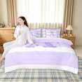 thumbnail image 6 of Homewish Purple Monogrammed A Bedding Comforter Set 7pcs for Girls Women, Fashion Bowknot Stripes Queen Bedding Sets, Reversible, 6 of 10