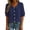 Navy, variant on Women's Peter Pan Collar Puff Sleeve Linen Shirt, Full Button Down Casual Loose Summer Blouse Gray S