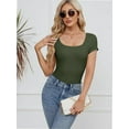 thumbnail image 3 of Women Short Sleeve Scoop Neck Tops Shirts Fitted Summer Tshirt Tee, 3 of 7
