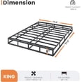 thumbnail image 2 of 8-Inch King Size Heavy Duty Box Spring, Metal Frame Mattress Foundation with Fabric Cover, Easy Assembly, 2 of 6