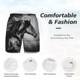 thumbnail image 5 of Balery Running Horse Mens Swim Trunks Swim Shorts for Men Quick Dry Inseam Beach Shorts with Compression Liner Pocket-Small, 5 of 9