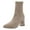 Khaki, variant on Women's Knit Sock Ankle Boots Pointed Toe Thick Mid Heel Winter Booties Slip on Elastic Booties