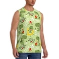thumbnail image 2 of Haiem Men's Cute Dinosaurs Cartoon Print Tank Tops Summer Sleeveless Cut Off Workout T-Shirts Fitness Vest Athletic Undershirts-XX-Large, 2 of 8