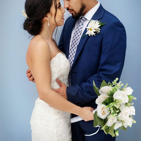 WRITWAA Wedding Bridal Bouquet Silk Flower Bridesmaid Vintage Parties Decor