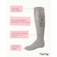 thumbnail image 3 of MeMoi Foil and Foliage Cotton Blend Knee Socks - Girls - Female, 12, Light Gray, 3 of 7