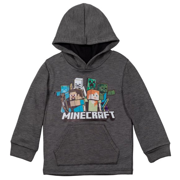 Sudadera con capucha Minecraft Mobs Alex Steve para niños pequeños Gray 5