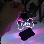 Custom Acrylic LED Dog Tag Pet Night Walk Safety Light Personalized Pet Name Laser Engraved