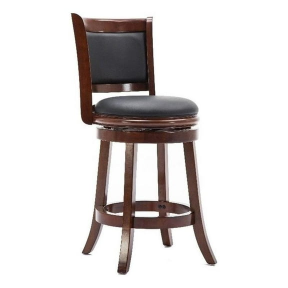 Bowery Hill 30.75" Contemporary Wood Swivel Bar Stool in Cherry