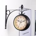 thumbnail image 3 of Reloj De Pared Retro Reloj De Pared De Hierro Reloj Colgante De Doble Cara Reloj Decorativo Silencioso Reloj De Pared Con Pilas Para El Hogar Pasillo Café Restaurante sonducket HA025243-01, 3 of 5