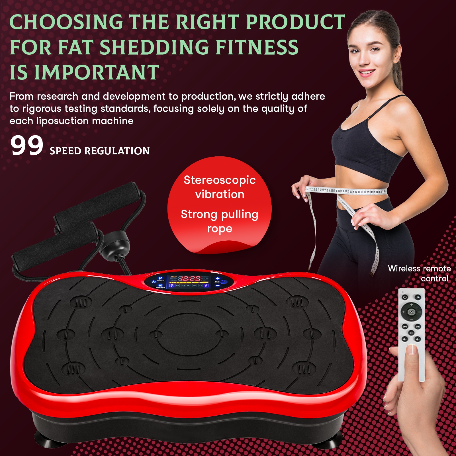 Thehsnt Whole Body Vibration Plate Machine w/ Resistance Bands - Home Gym for Weight Loss, Toning & Body Shaping